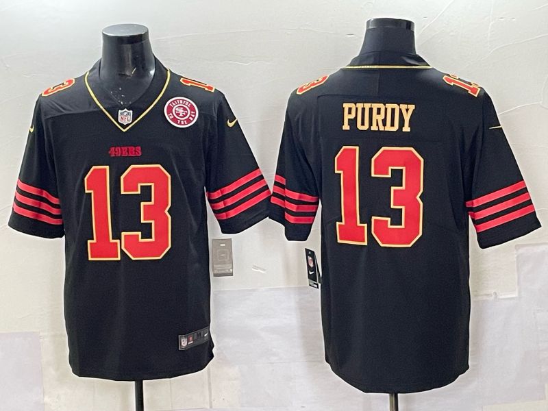 Men 2025 Nike San Francisco 49ers #13 Purdy Black Limited NFL Jersey style 0067